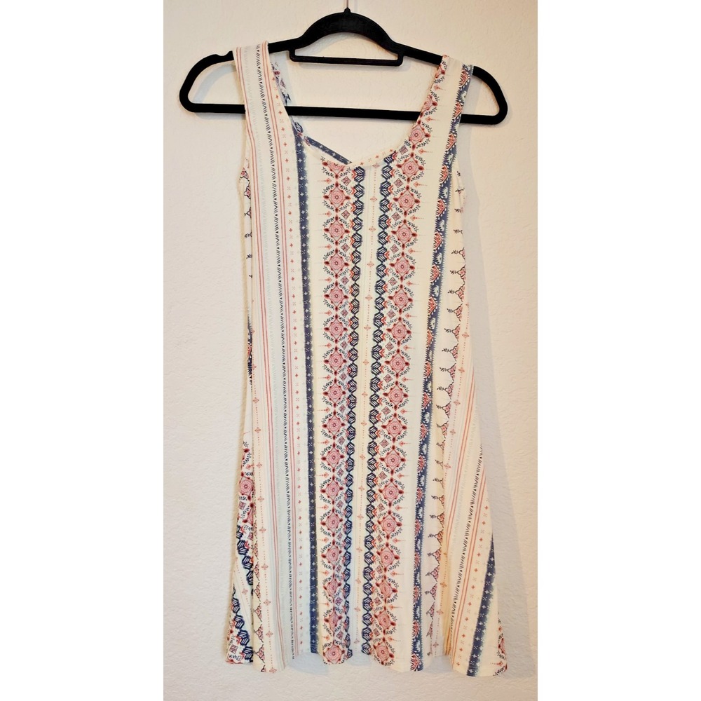 Vintage Mudd Y2K White/Cream Sleeveless Striped Sundress Size XS Mini Dress
